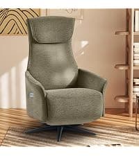 Jocisland Swivel Glider Rocking Recliner Chair for Adults, Nursery Rocker Reclining, Comfy Upholstered Single Sofa Armchair for Living Room Bedroom Nursing, Leather Cream