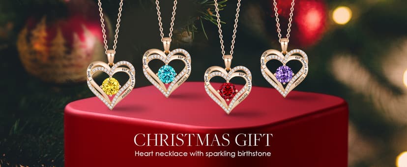 CDE Forever Love Heart Necklaces for Women, Wedding Anniversary, Birthday Mothers Day Christmas Day Gifts for Mom, Mother, Wife, friend, S925 Silver Jewelry with Birthstone Pendant