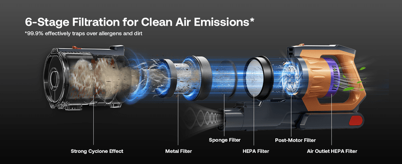 Cordless Vacuum Cleaner for Home, Upgraded 60Kpa Powerful Suction Pet Hair Vacuum with 70min Runtime, Green LED Light for Hardwood Floors & Carpet, Self-Standing Rechargeable Stick Vacuum, Golden