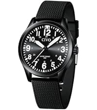 CIVO Analog Mens Watches Silver: Wrist Watches with Date Easy to Read - Dress Stainless Steel Watch for Men Gifts for Husband Father at Birthday Anniversary