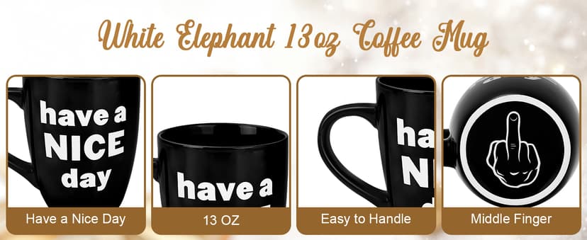 White Elephant Gifts for Adults, 13 OZ Coffee Mug Funny Presents for Women Men Wife Mom Dad Friend, Gag Gifts for Him Husband for Christmas Stocking Stuffers Valentines Anniversary Birthday