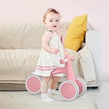 12-24 Months Toddler Bike, First Learning Ride on Toys, 4 Silent Wheels Indoor Outdoor Baby Walker, Pink New SEREED Baby Balance Bike for 1 Year Old Boy Girl, First Birthday Gift Toy B0B38JGP21