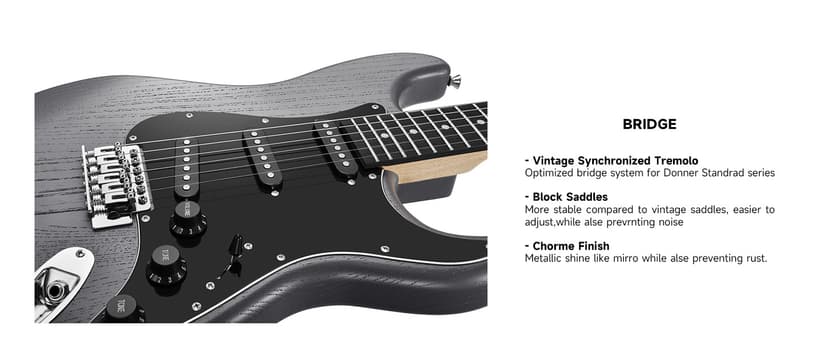 DONNER DST-80 Electric Guitar 39” Beginner Electric Guitar Kit with Amp, Classic SSS Pickup Complete with Gig Bag, Tuner, Capo, Strap, Picks, and Free Online Lessons