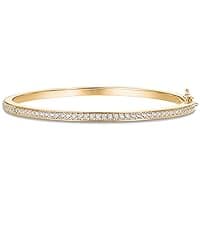 PAVOI 14K Gold Plated 3mm Cubic Zirconia Classic Tennis Bracelet | Gold Bracelets for Women | Size 6.5-7.5 Inch