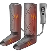 RENPHO Leg Compression Massager, Leg Massager Calf Massager for Circulation and Pain Relief, Effective for Father Mother Reduce Swelling, Grey