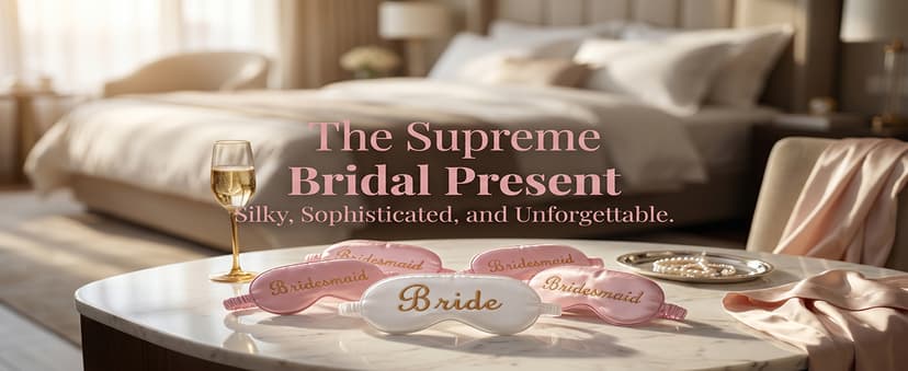 WJINGYIJIA Bridal Party Satin Sleep Mask Set, 1 Bride and 4 Bridesmaid Eye Masks, Gold Embroidered, Bachelorette Party Favors, 5 Pack (Pale Rose, One Size) B0H1G7NJB3