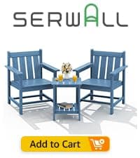 SERWALL Folding Adirondack Chair, HDPE Adirondack Chairs Set of 2, Plastic Outdoor Chairs- Looks Exactly Like Real Wood- Navy