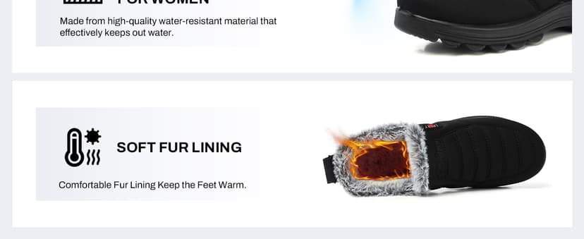 SHIBEVER Womens Snow Boots Ankle Booties Waterproof Winter Boots Synthetic Leather Side Zip Fashion Boots