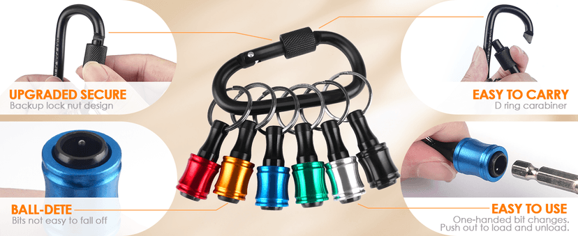 Bit Holder Stocking Stuffers for Men Gifts for Christmas Gifts for Men Who Have Everything Tools for Men Magnetic Drill Bit Holder Keychain Cool Gadgets White Elephant Gifts for Adults Dad Husband Him