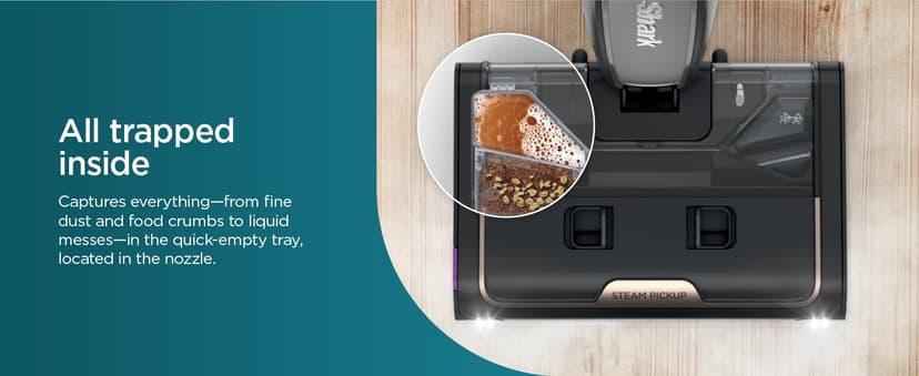 Shark Steam Pickup Lightweight 3-in-1 Steam Mop Cleaner Picks Up Debris, Deep Scrubs & Steam Sanitizes - All At Once for Home with Sealed Hard Floors like Hardwood, Tile & Laminate, SD201