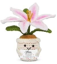Mom Birthday Gifts, Mother Daughter Gift, Positive Crochet, Handmade Keepsake, Soft Yarn Texture, Cute Tulip Decor OASSIE Mom Gifts from Daughters Sons - Emotional Support Crochet Tulip