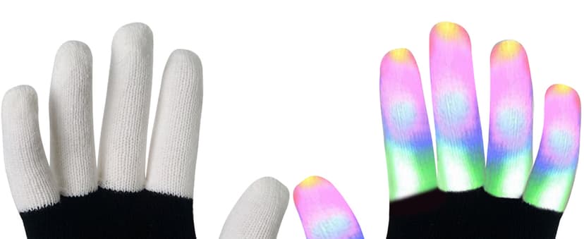 Luwint LED Light Up Rave Gloves for Adults & Teens, Flashing Party Accessories Gift Ideas for Halloween Christmas Dance