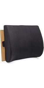 DMI Lumbar Support Pillow for Chair to Assist with Back Support with Removable Washable Cover and Firm Insert to Ease Lower Back Pain while Improving Posture, 14 x 13 x 5, Contoured Foam, Elite, Gray