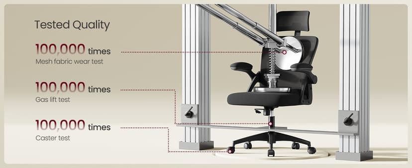 VASAGLE Ergonomic Mesh Office Chair with Adjustable Lumbar Support and Headrest, 90-105° Tilt Function, Wide Seat, Flip‑Up Armrests, Computer Desk Chair for Home Office, Ink Black UOBN044BH01S