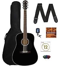 Fender CD-60S Solid Top Dreadnought Acoustic Guitar - All Mahogany Bundle with Gig Bag, Tuner, Strap, Strings, Picks, and Austin Bazaar Instructional DVD