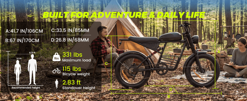 Electric Bike for Adults, 1000W/1500W/3000W Dirt Bike, 30/34/37MPH, 48V 15 Ah/18.9Ah/25Ah e Bike, 40/47/100 Miles Electric Motorcycle, 20" Fat Tire Off-Road Bike, All Terrain Electric Bike