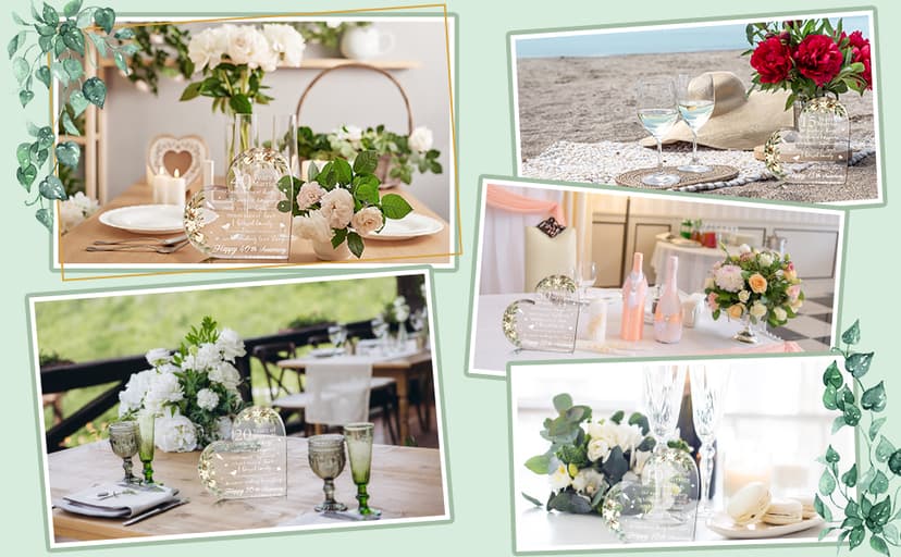 Yulejo Wedding Gift for Her: 50th Anniversary Keepsake Acrylic Heart Decor (White, 15.1 x 15.1 x 1.4 cm / 5.9 x 5.9 x 0.55 inches)