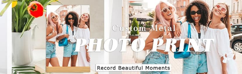 Personalized Picture Gifts Wall Art Ready to Hang by HD Printing Technology -Gift Wrapping Available-Same day Pick up Custom Metal Photo Prints Customized photo gifts with Natural Bamboo Base B0D1KDDFGD