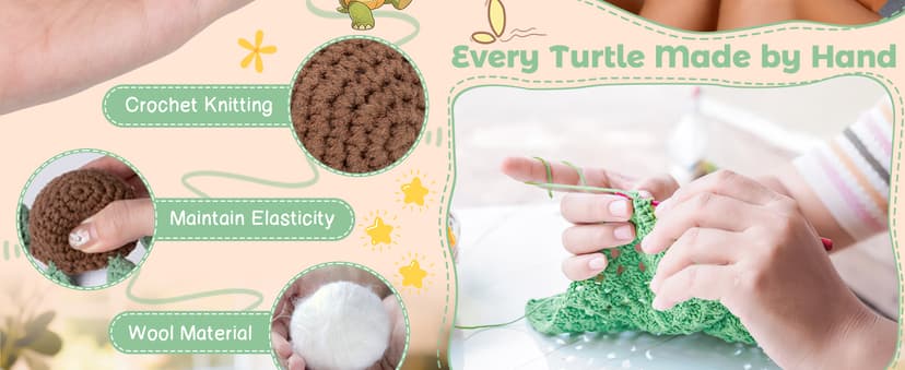 Mini Funny Turtle Best Friend Friendship Gifts for Women Men, Birthday Gifts for Friends Female Male Girls, I Love You Small Cute Stuff Things, Handmade Emotional Positive Crochet Turtle