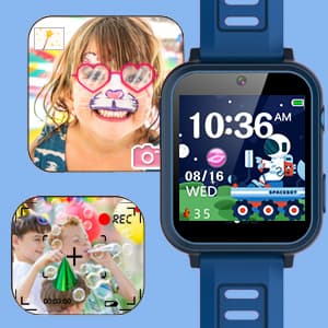 Smart Watch for Kids Age 3-12, Kids Smart Watch Boys with 24 Games HD Touch Screen Pedometer Camera Music Player Alarm Clock Flashlight 12/24 hr Toys for 6 7 8 9 10 Year Old Boy Birthday Gift