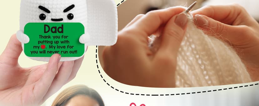 Dad Birthday Gifts for Dad from Daughter Son Christmas Funny Small Gag Cool Handmade Crochet I Love You Daddy New Bonus Step Best Dads Ever Thank You Fathers Day Christmas Stocking Stuff Gift