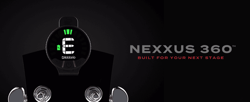 D'Addario Nexxus 360 Rechargeable Guitar Tuner - Clip On Guitar Tuner - Acoustic Guitar Tuner - Electric Guitar Tuner - 24 Hours of Tuning Time per Charge - Rotates 360-degrees
