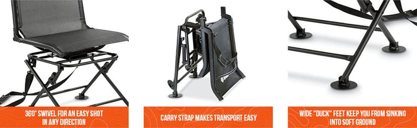 Guide Gear 360º Swivel Hunting Blind Chair, Lightweight, Portable Mesh Hunt Seat, 300-lbs Capacity
