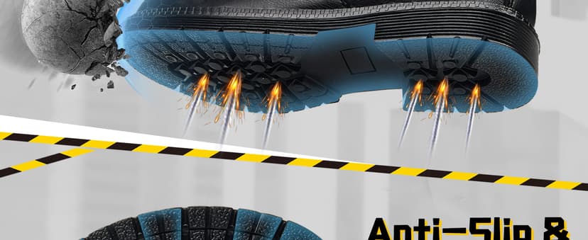 ZBVB Unisex-Adults Steel Toe Chelsea Boots, Men's Industrial Construction Shoes, Waterproof, Lightweight, Comfortable, Non-slip Safety Boots