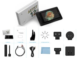 XP-PEN Artist12 11.6 Inch FHD Drawing Monitor Pen Display Graphic Monitor with PN06 Battery-Free Multi-Function Pen Holder and Glove 8192 Pressure Sensitivity