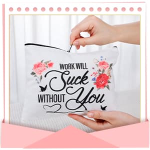 Going Away Beginning Gift Basket for Coworker Leaving, Tumbler, Makeup Bag, Bracelet, Candle, Mirror, Female Boss Teacher Farewell Goodbye Gifts for Coworkers Women, Farewell, Pink B0BJJ5CN36