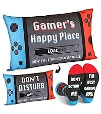 Slothoem-Gamer Gifts for Men Teenage Boy, Gamer Room Decor for Brother, Gaming Gifts for Son, Boyfriend, Husband, Gamer Room Accessories Stuff, Wooden Headset Stand - Can't Hear You I'm Gaming
