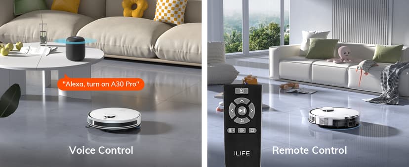 ILIFE A30 Pro Robot Vacuum and Mop, Self Emptying Station for 60 Days, 5000Pa Suction, LiDAR Navigation, No-Go Zones, 2.4G WiFi/App/Alexa/Remote Control, Roller Brush for Carpet, Hard Floors, 110V