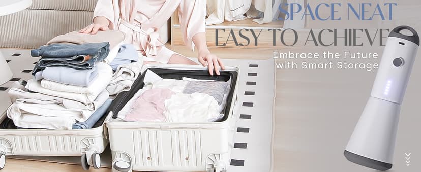 Travel Vacuum Bags with Rechargeable Cordless Air Pump, 12 Pack Vacuum Storage Seal Bags for Clothing(4 Large+4 Medium+4 Small), Compression Packing for Clothes Suitcase Luggage