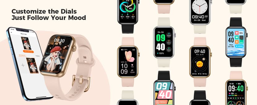 Smart Watch Fitness Tracker (Answer/Make Call), 24/7 Heart Rate Spo2 Blood Pressure Monitor Sleep Tracker, 114 Sports Modes Pedometer Calorie Step Tracker, Waterproof Activity Tracker for Women