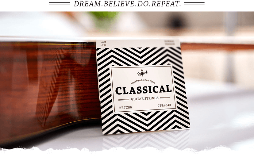 Belfort Classical Guitar Strings Nylon - Classical Nylon Strings Coated in Silver - 6 Guitar String Set + Extra 1E - Cuerdas para guitarra acustica - Cuerdas de guitarra acustica