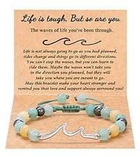 Tarsus Gift for Friends, The Waves of Life We've Through Together, Woman Friendship Gifts Idea, Wave Bracelet for Best Friend Bestie Soul Sister Birthday Gifts For Her