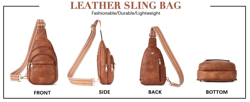 BOSTANTEN Small Sling Bag for Women Leather Crossbody Bags Fanny Pack Chest Bag for Travel