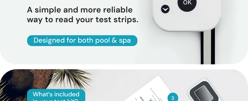 Eagle Ray Digital Water Testing Kit for Spa & Pool - Digital Hot Tub Water Tester by AquaDoc with Analyzer & Hot Tub Test Strips for Chlorine, Bromine, Total Hardness, pH and More