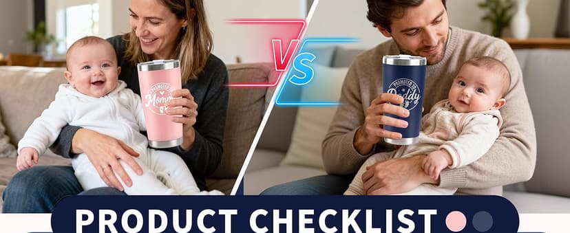 Pregnancy Gifts for New Parents, Mommy and Daddy 20Oz Tumbler Set, Cool Gifts Set Ideas for Couples,First Time Moms Dad to Be, New Parents on Mother's Day Father's Day Christmas Gift(Pink & Navy Blue)