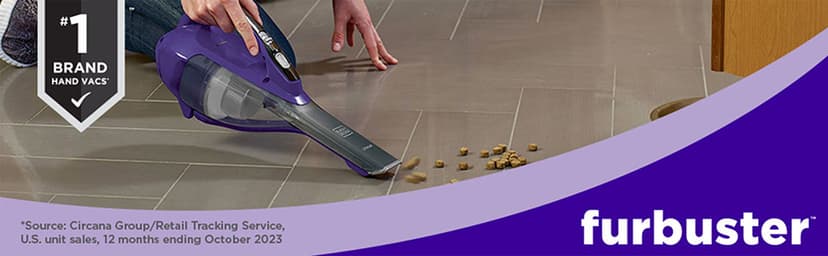 BLACK+DECKER dustbuster furbuster AdvancedClean Cordless Pet Handheld Vacuum, Home and Car Vacuum (HLVA325JP07)