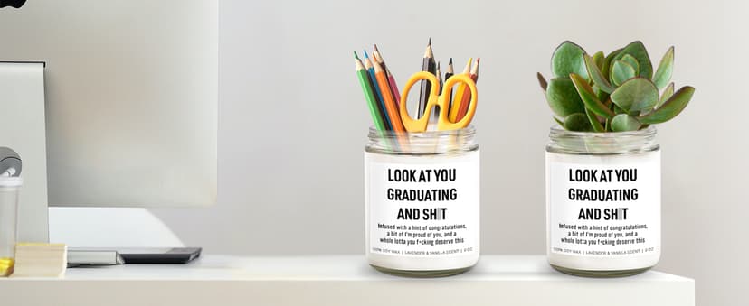 Funny Grad Candle, 2025 Graduation Gifts for Her, Him - College, High School, Masters Degree, Phd, Nursing & Nurse Graduation Gifts for Women, Men - 9 oz