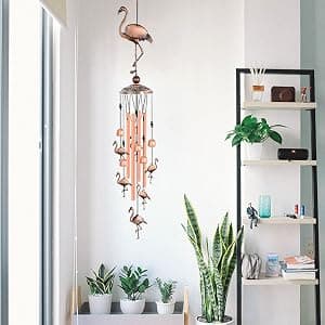 JOBOSI Flamingo Wind Chimes, Gifts for Mom Women Grandma Friends Mother, Flamingo Room Garden Decor Patio Decorations, with S Hook Flamingo Gifts B0968DSJW7