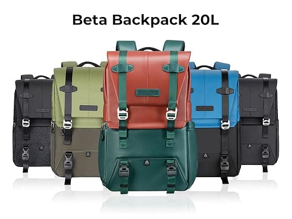 K&F CONCEPT 20L Camera Case for Photographers Large Capacity PU Leather Camera Bags with Raincover, 15.6 Inch Laptop Compartment for Camera Drone Bags