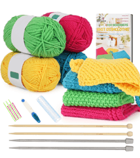 Aeelike Crochet Kit for Beginners Adults, Crochet Kits Include Yarn, 59pcs Crochet Starter Kit for Beginners Kids,Ergonomic Crochet Hooks 2.0-6.0 mm, Lace Steel Needles 0.6-1.9 mm