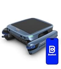 Beatbot iSkim Cordless Robotic Pool Skimmer with 9L Filter Basket, 24/7 Cleaning Solar Powered, 10000mAh Battery, 28-Hour Runtime, Auto Return, Smart Obstacle Avoidance, APP Control -Navy Blue