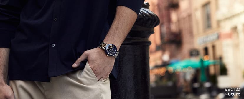 Bulova Men's Modern Gold Tone Stainless Steel 3-Hand Calendar Date Quartz Watch, Diamond Dial