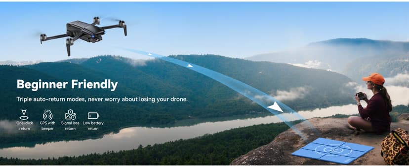 Ruko U11MINI 4K (RC3), Professional 8K Drone with 5.5" Touchcreen, Drones with camera for Adults 4K Video, 3-Axis Gimbal, 20000ft FPV Transmission, Under 249g FAA Exempt, Beginner (64-Min Flight)