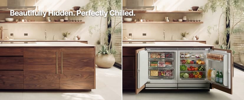 Ca'Lefort 48'' Panel Ready Refrigerator Bundle, Built-in Panel-Ready Fridge with Freezer Perfect for Kitchens -11°F-46°F Precise Freeze Control Reversible Door (Panel Not Included)