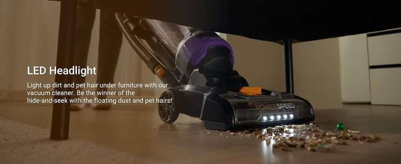 Eureka Powerful Lightweight Upright Vacuum Carpet and Floor, PowerSpeed NEU202 with Automatic Cord Rewind, Purple