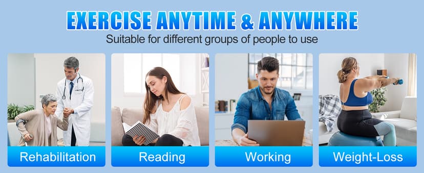 Under Desk Elliptical Machine, Electric Elliptical Leg Exerciser for Seniors with 12 Adjustable, Portable Quiet Elliptical Exercise Machine, Seated Pedal Exerciser with Remote Control